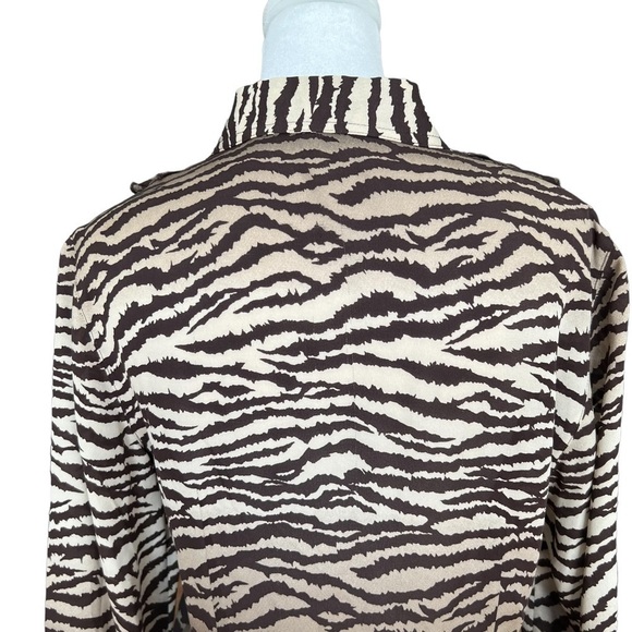 ESTHER CHEN Animal Print Silk Button Up - Picture 4 of 7